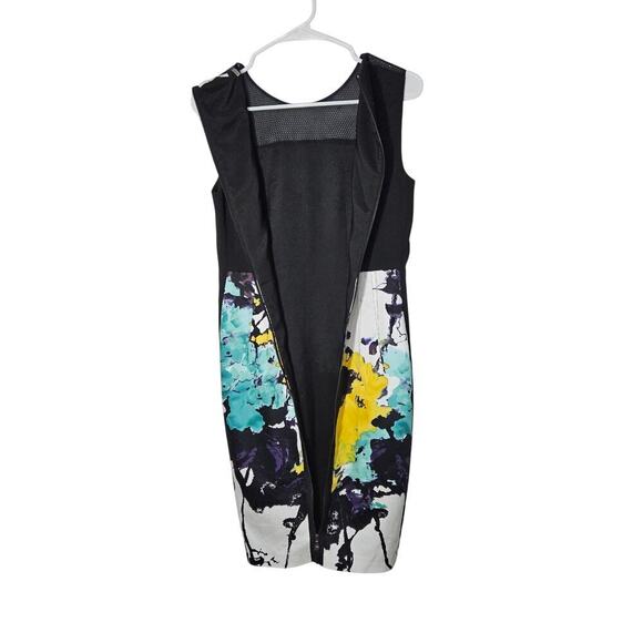NWOT T Tahari Abstract Sleeveless Knee Length Bodycon Dress Size 2 XS - Picture 3 of 9